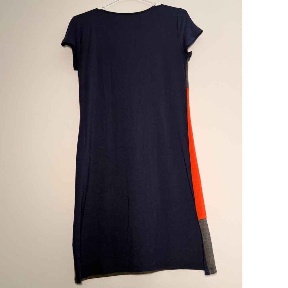 Cremieux Womens Colorblock T-Shirt Dress Navy Orange Gray Size S 99DCM16 - Picture 4 of 9